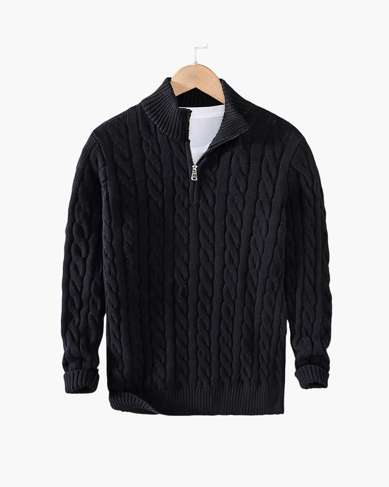 Zipped Cable Sweater