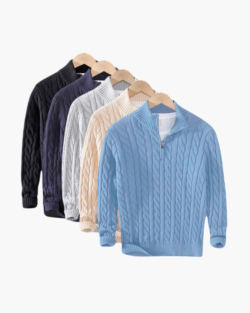Zipped Cable Sweater - 5-Pack