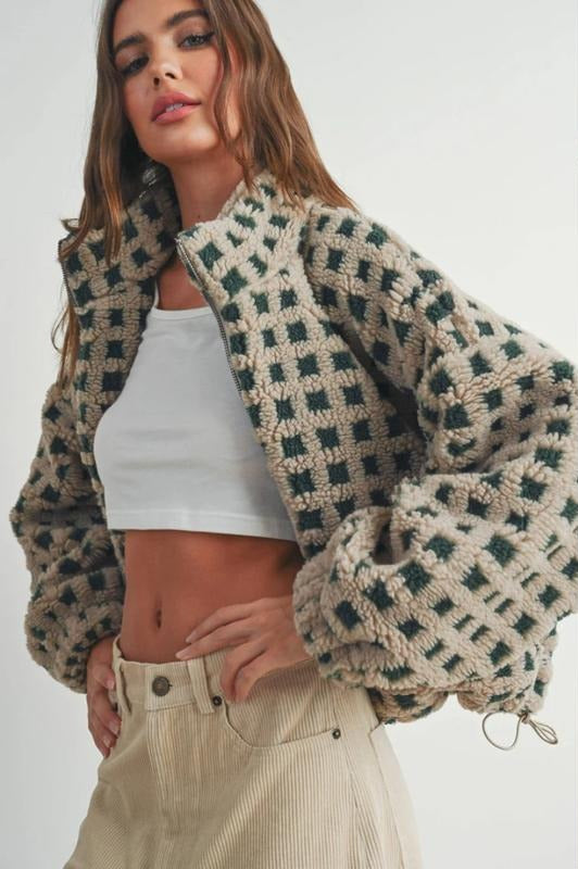 Havana Check Fleece Jacket