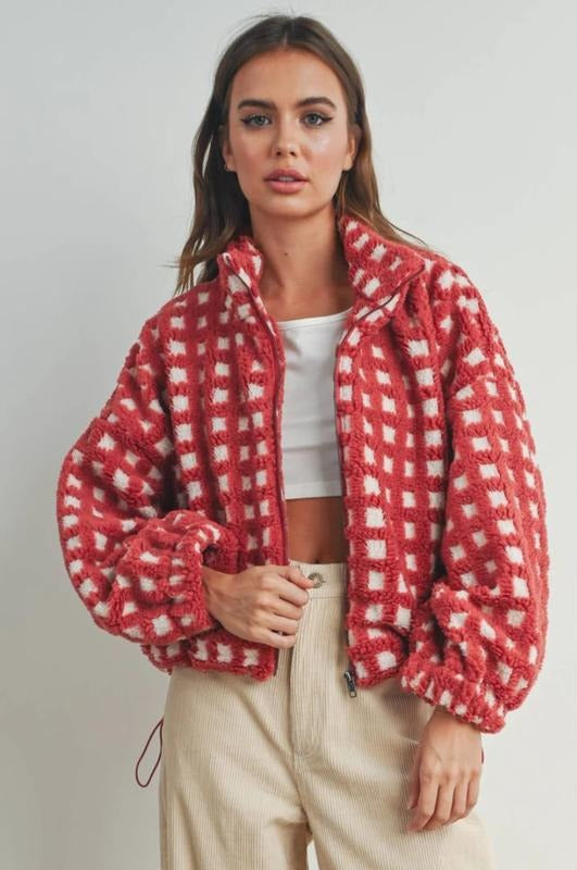 Havana Check Fleece Jacket