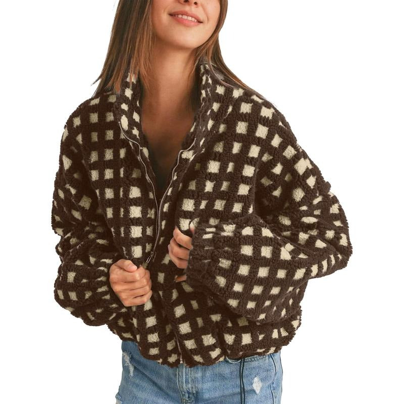 Havana Check Fleece Jacket